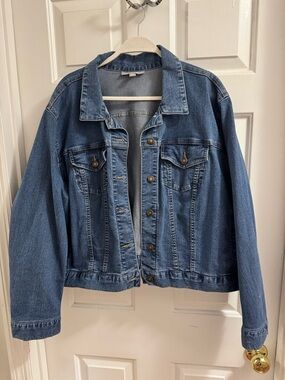 Woman Within Classic Blue Jean Jacket - Medium Wash